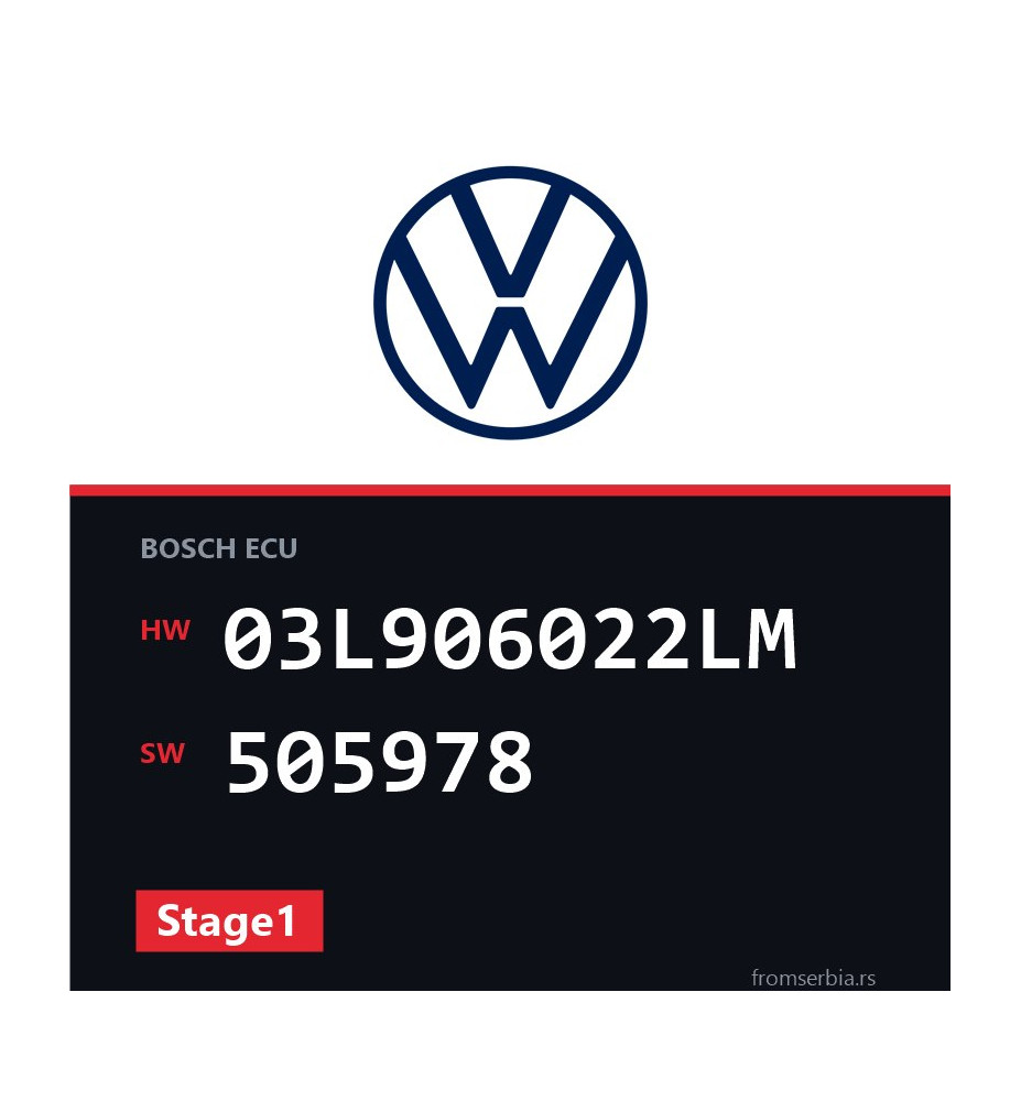VW Golf 03L906022LM 505978 Stage1 tuning file