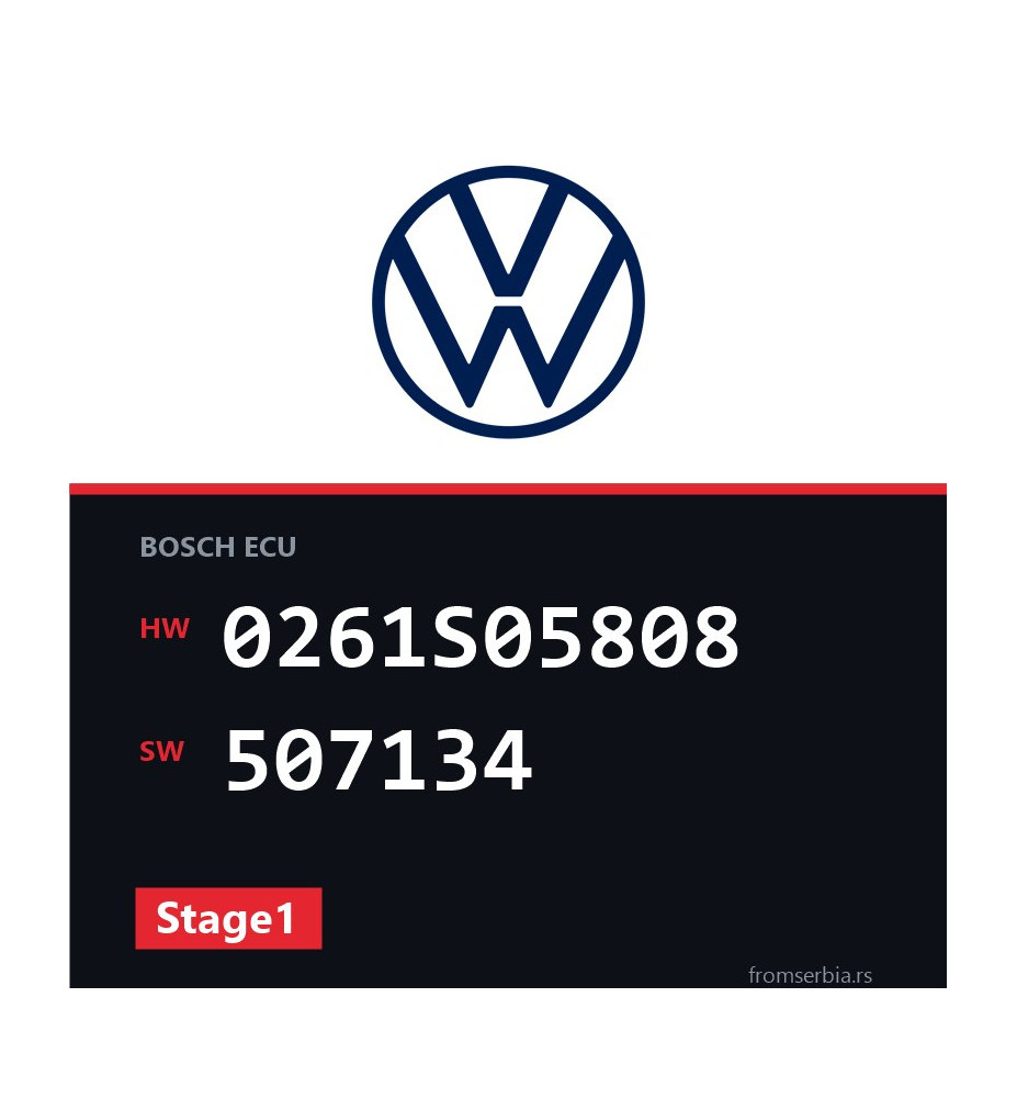 VW Golf 0261S05808 507134 Stage1 tuning file