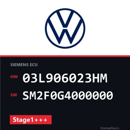 VW Golf 03L906023HM SM2F0G4000000 Stage1+++ tuning file