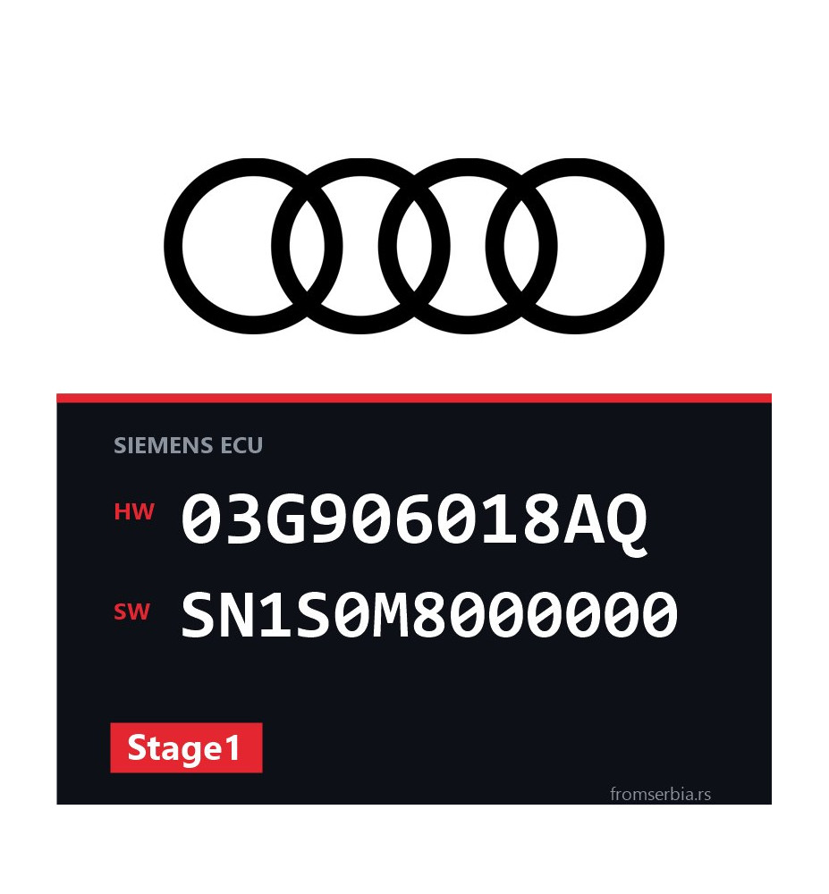 Audi A4 03G906018AQ SN1S0M8000000 Stage1 tuning file