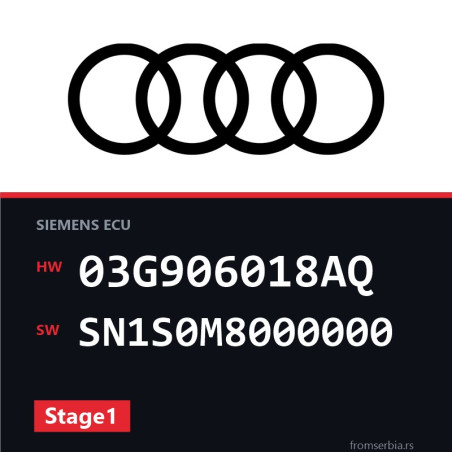 Audi A4 03G906018AQ SN1S0M8000000 Stage1 tuning file