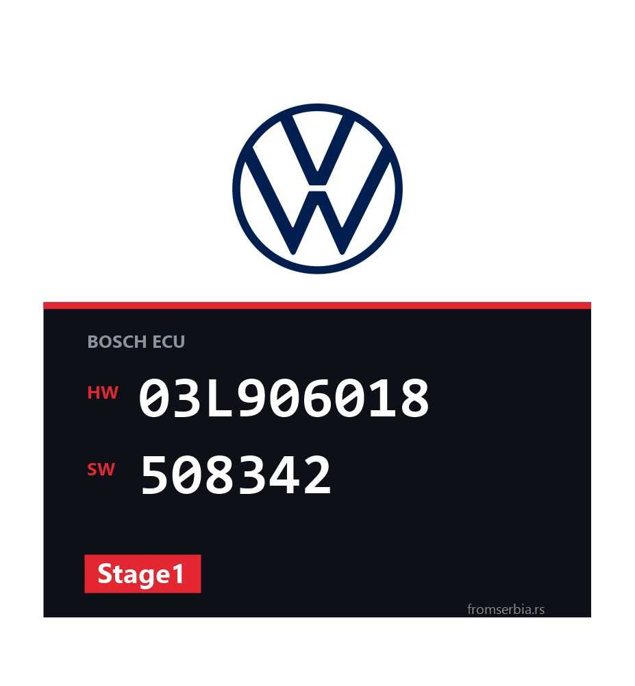VW Golf 03L906018 508342 Stage1 tuning file
