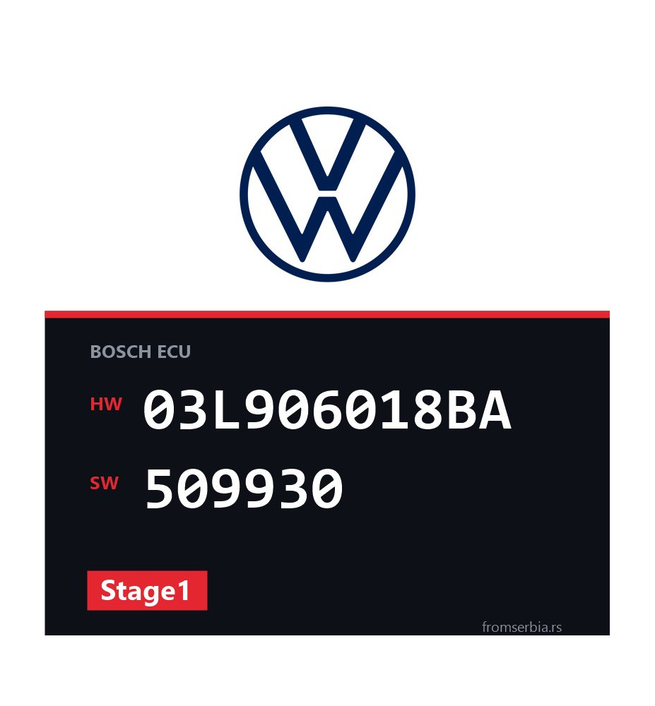 VW Golf 03L906018BA 509930 Stage1 tuning file