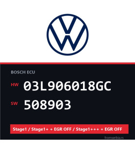 VW 03L906018GC 508903 Stage1 / Stage1+ + EGR OFF / Stage1+++ + EGR OFF