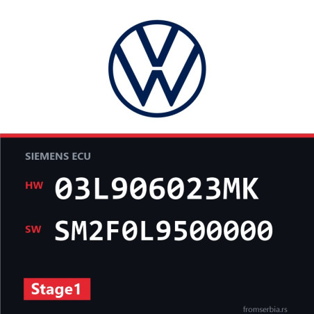 VW Golf 03L906023MK SM2F0L9500000 Stage1 tuning file