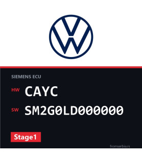 VW Golf CAYC SM2G0LD000000 Stage1 tuning file