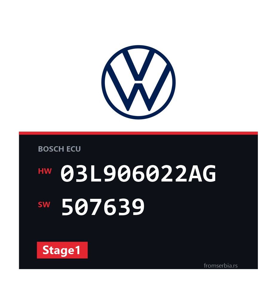 VW Golf 03L906022AG 507639 Stage1 tuning file