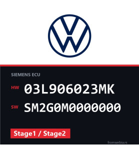 VW Golf 03L906023MK SM2G0M0000000 Stage1 / Stage2 tuning file