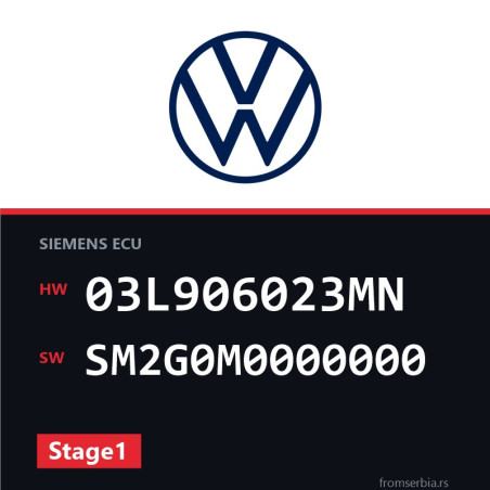 VW Golf 03L906023MN SM2G0M0000000 Stage1 tuning file
