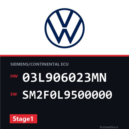 VW Golf 03L906023MN SM2F0L9500000 Stage1 tuning file