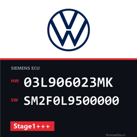 VW Golf 03L906023MK SM2F0L9500000 Stage1+++ tuning file