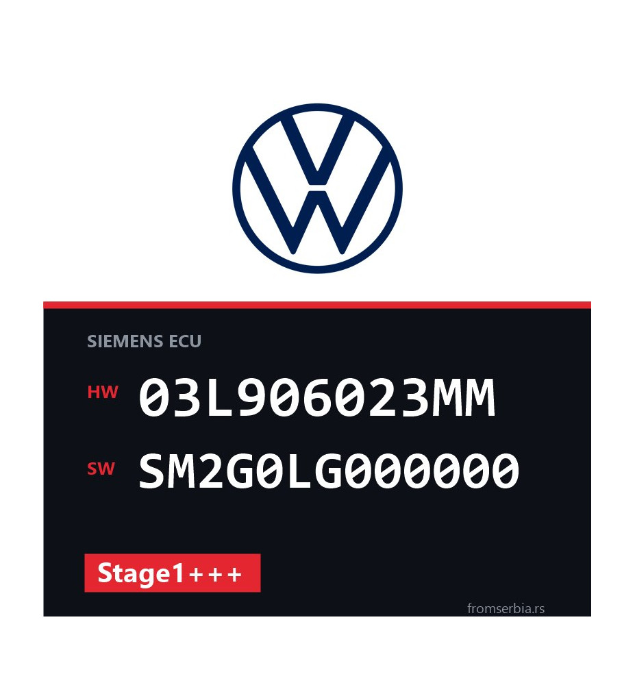 VW Golf 03L906023MM SM2G0LG000000 Stage1+++ tuning file
