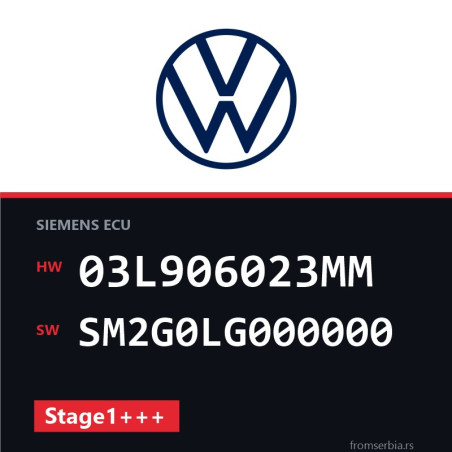 VW Golf 03L906023MM SM2G0LG000000 Stage1+++ tuning file