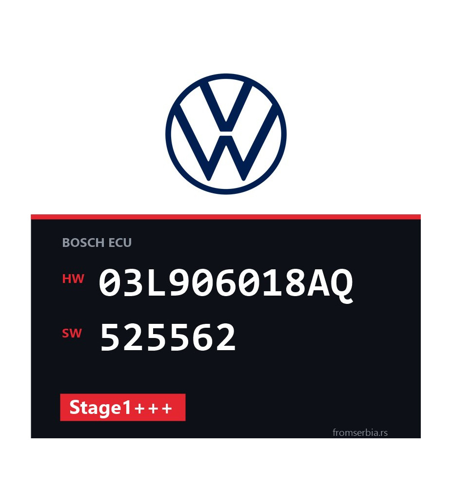 VW Golf 03L906018AQ 525562 Stage1+++ tuning file
