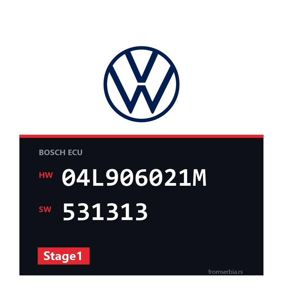 VW Golf 04L906021M 531313 Stage1 tuning file