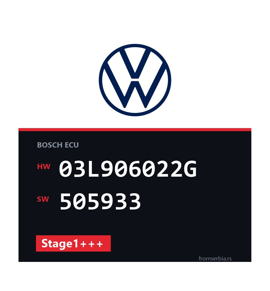 VW Golf 03L906022G 505933 Stage1+++ tuning file