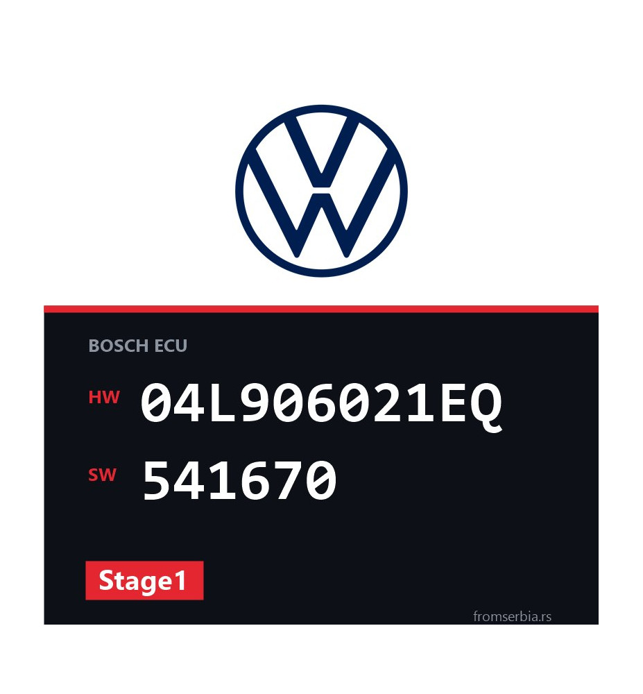 VW Golf 04L906021EQ 541670 Stage1 tuning file