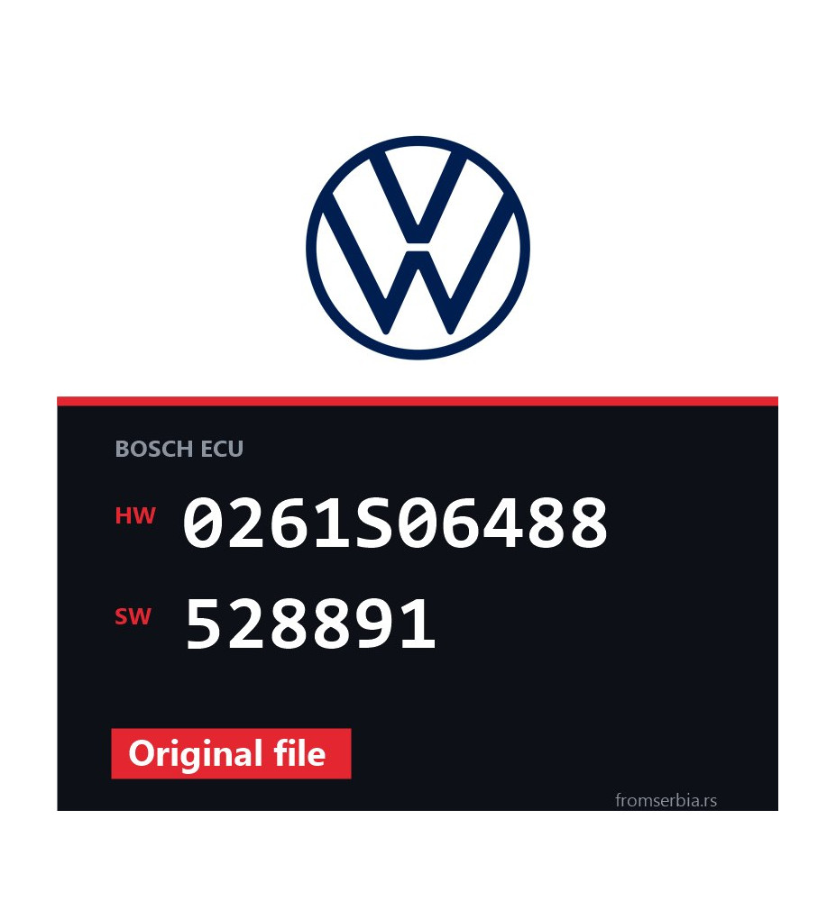 VW Golf 0261S06488 528891 original ECU file
