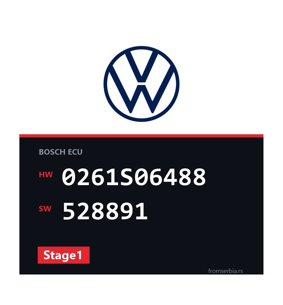 VW Golf 0261S06488 528891 Stage1 tuning file