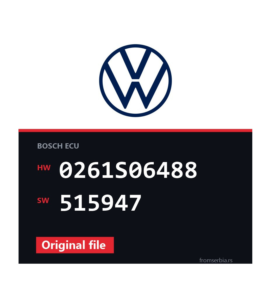 VW Golf 0261S06488 515947 original ECU file