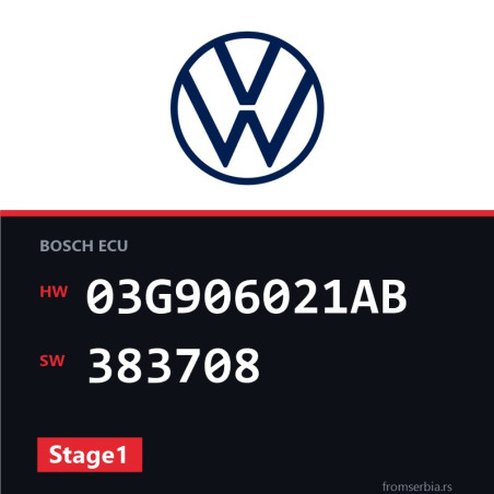 VW Golf 03G906021AB 383708 Stage1 tuning file