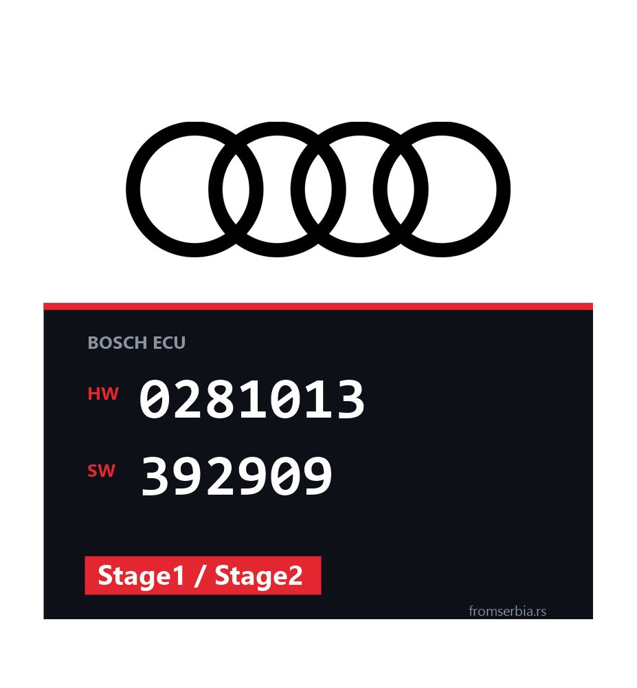 Audi A4 0281013 392909 Stage1 / Stage2 tuning file