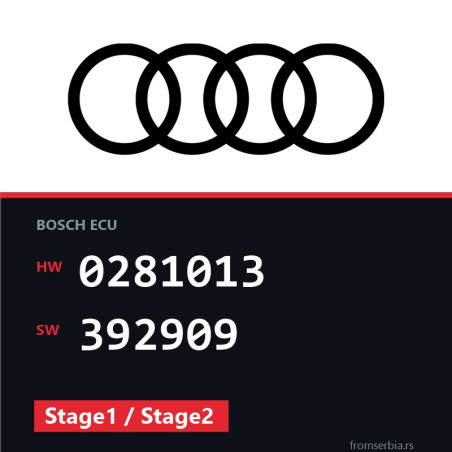 Audi A4 0281013 392909 Stage1 / Stage2 tuning file
