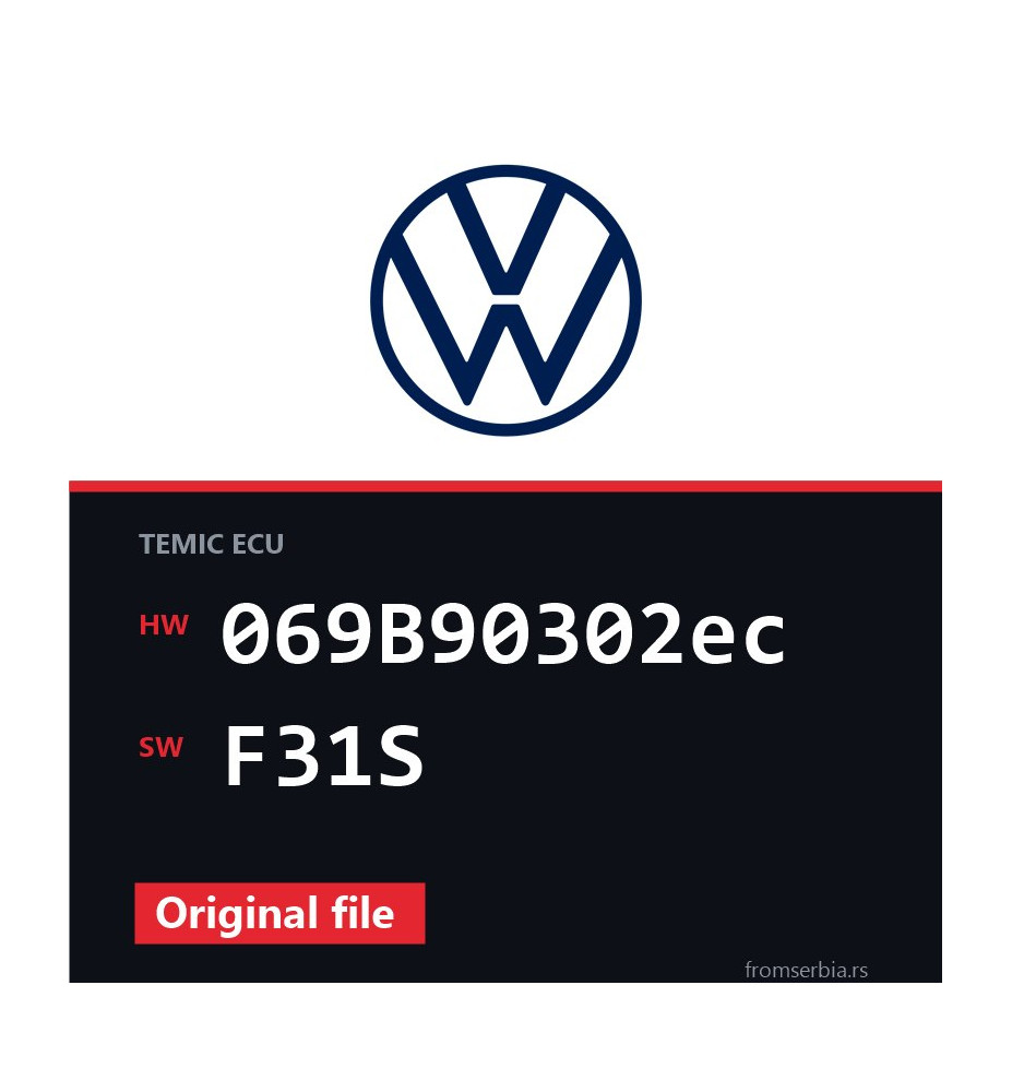 VW Golf 069B90302ec F31S original ECU file