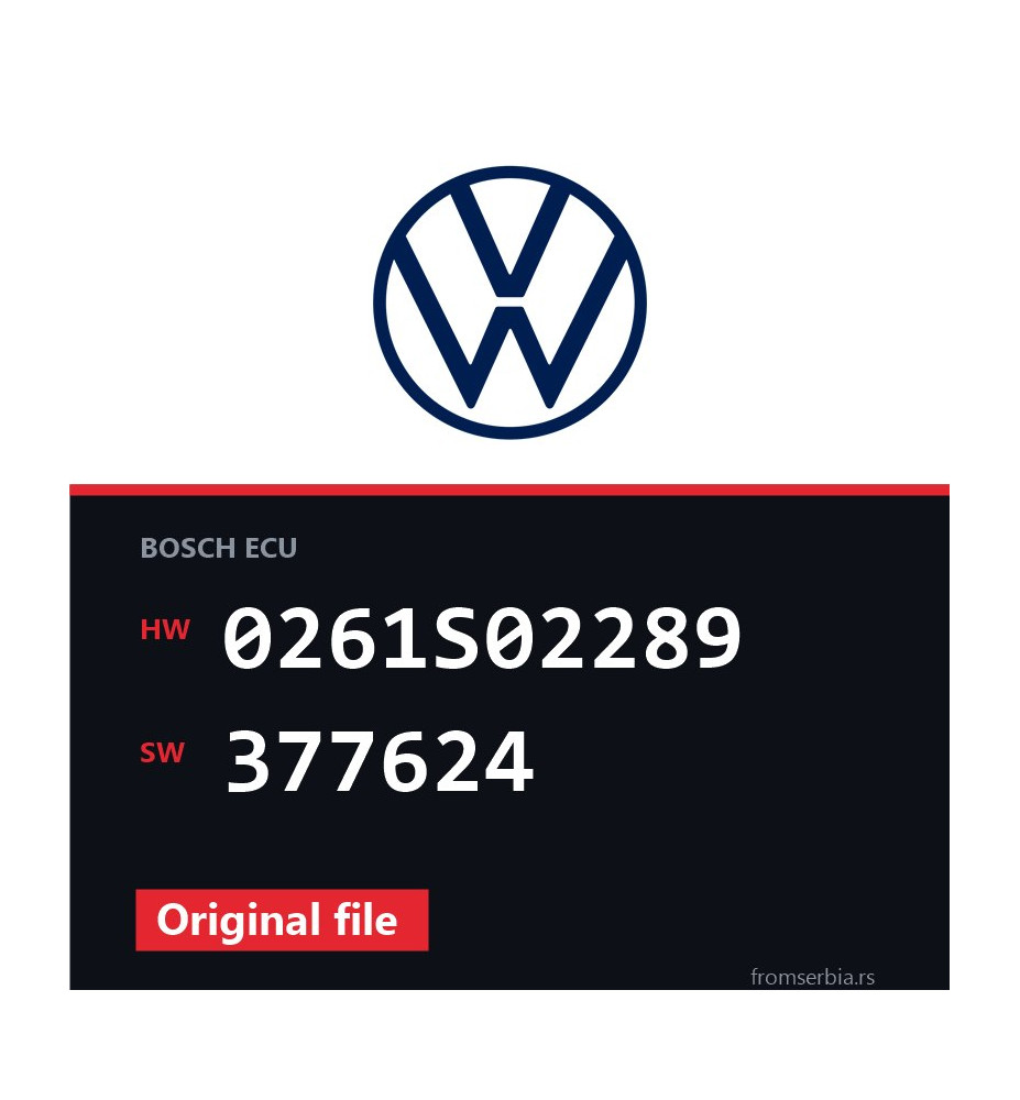 VW Golf 0261S02289 377624 original ECU file