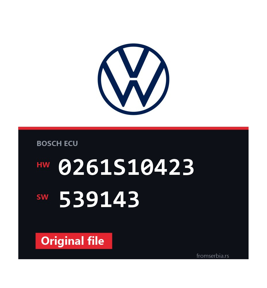 VW Golf 0261S10423 539143 original ECU file
