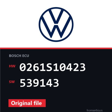 VW Golf 0261S10423 539143 original ECU file