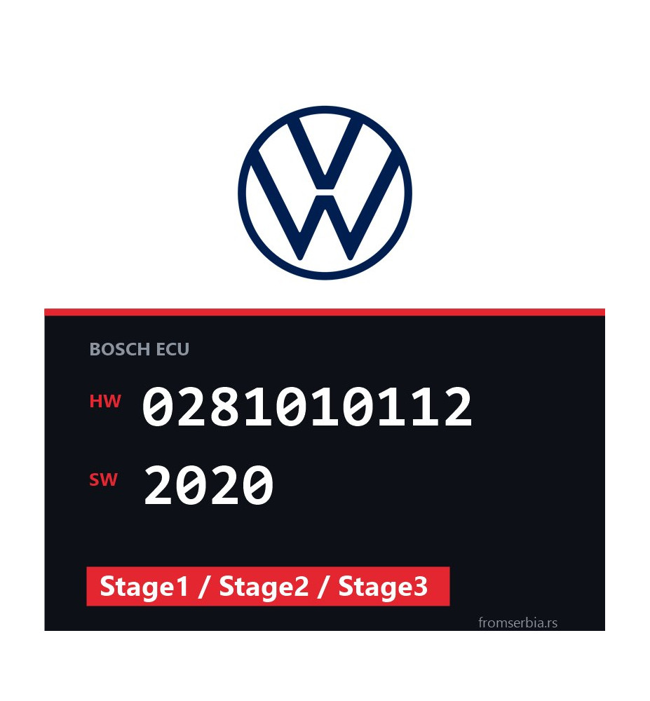 VW Golf 0281010112 2020 Stage1 / Stage2 / Stage3 tuning file