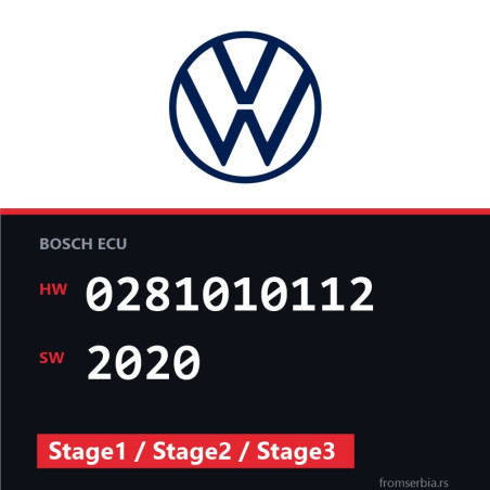 VW Golf 0281010112 2020 Stage1 / Stage2 / Stage3 tuning file