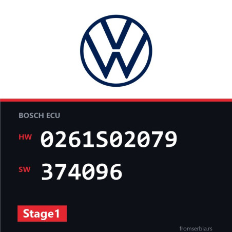 VW Golf 0261S02079 374096 Stage1 tuning file