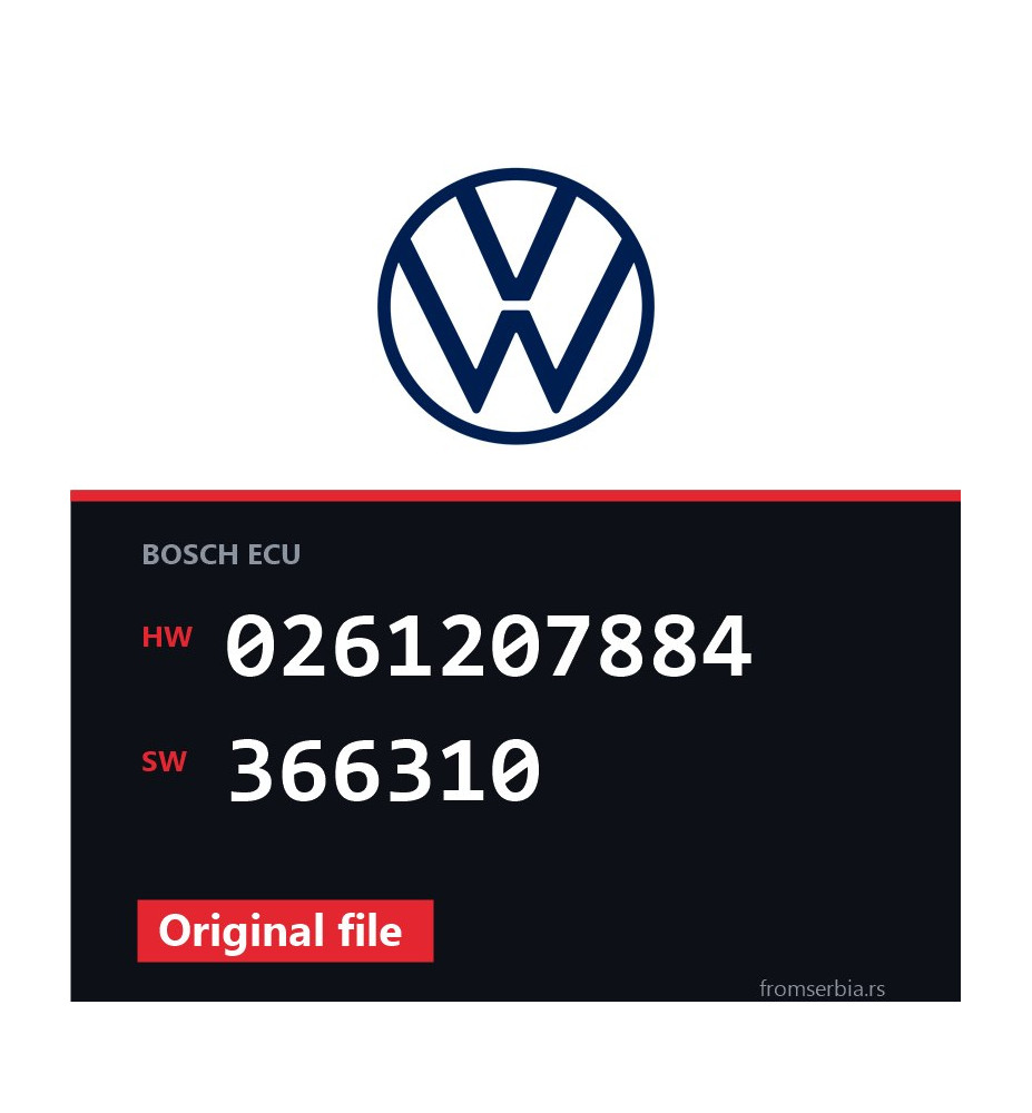 VW Golf 0261207884 366310 original ECU file