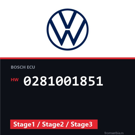 VW Golf 0281001851 Stage1 / Stage2 / Stage3 tuning file