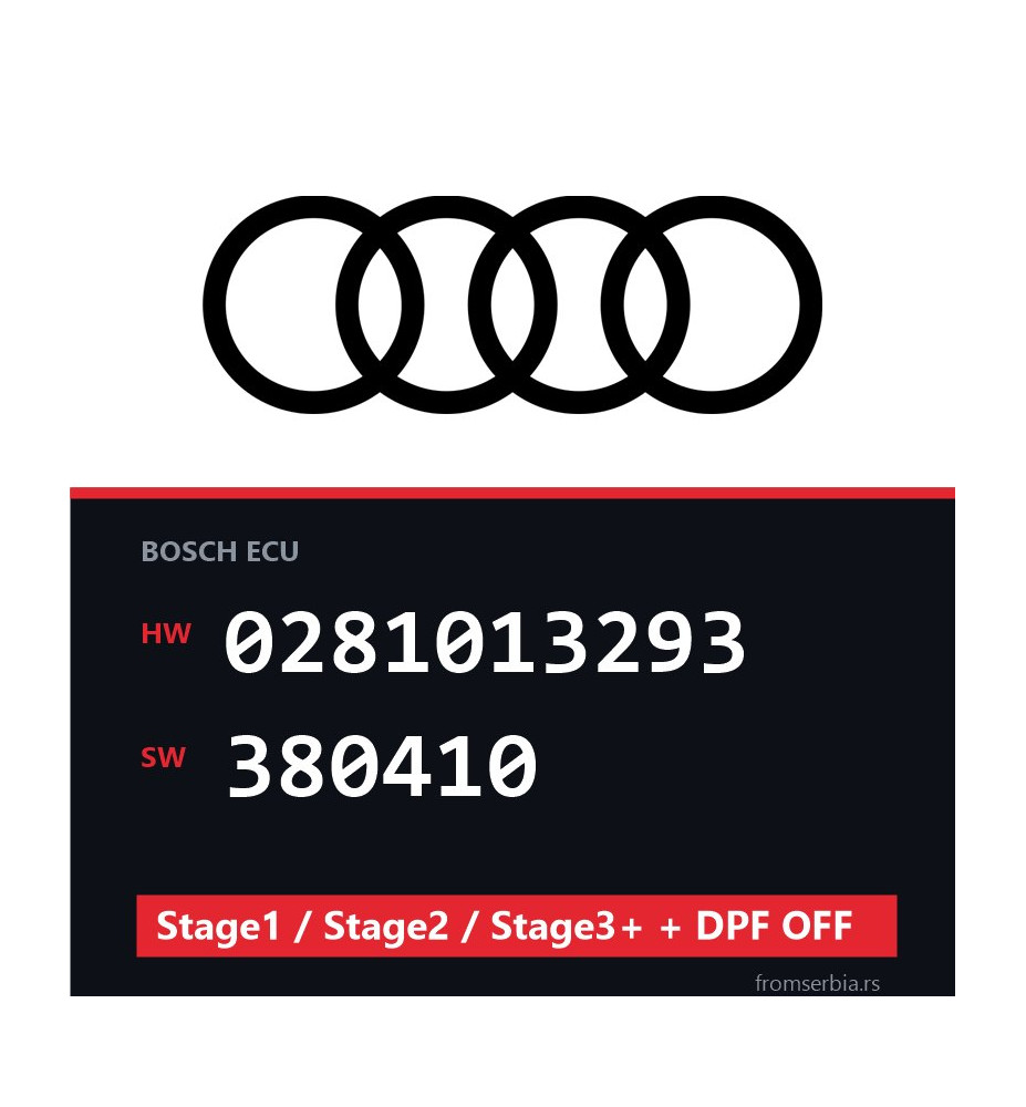 Audi 0281013293 380410 Stage1 / Stage2 / Stage3+ + DPF OFF file