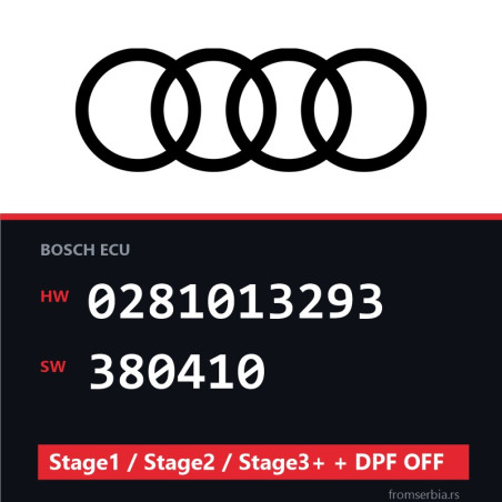 Audi 0281013293 380410 Stage1 / Stage2 / Stage3+ + DPF OFF file