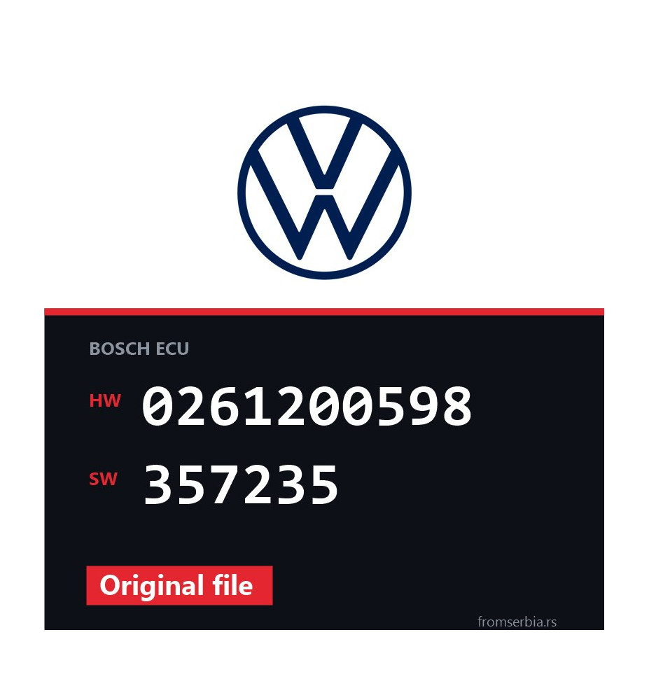 VW Golf3 0261200598 357235 original ECU file