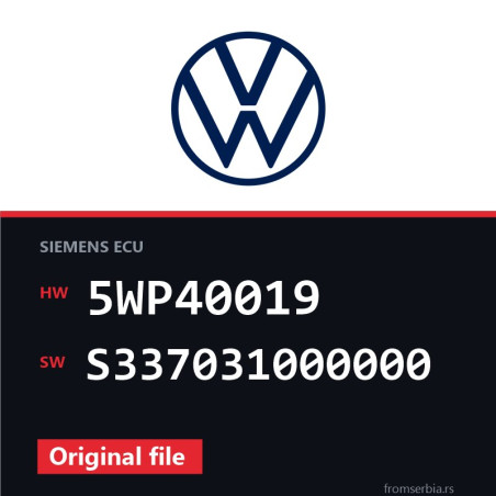 VW Golf4 5WP40019 S337031000000 original ECU file