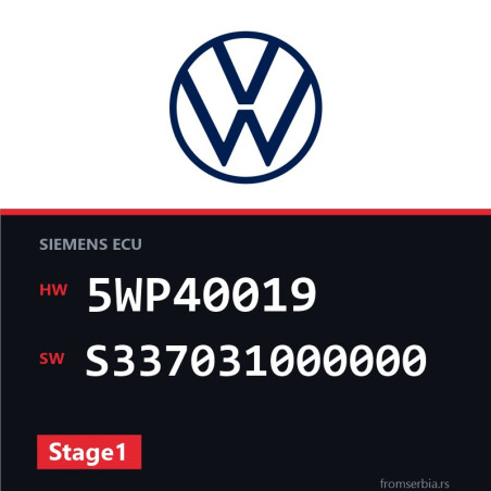 VW Golf4 5WP40019 S337031000000 Stage1 tuning file