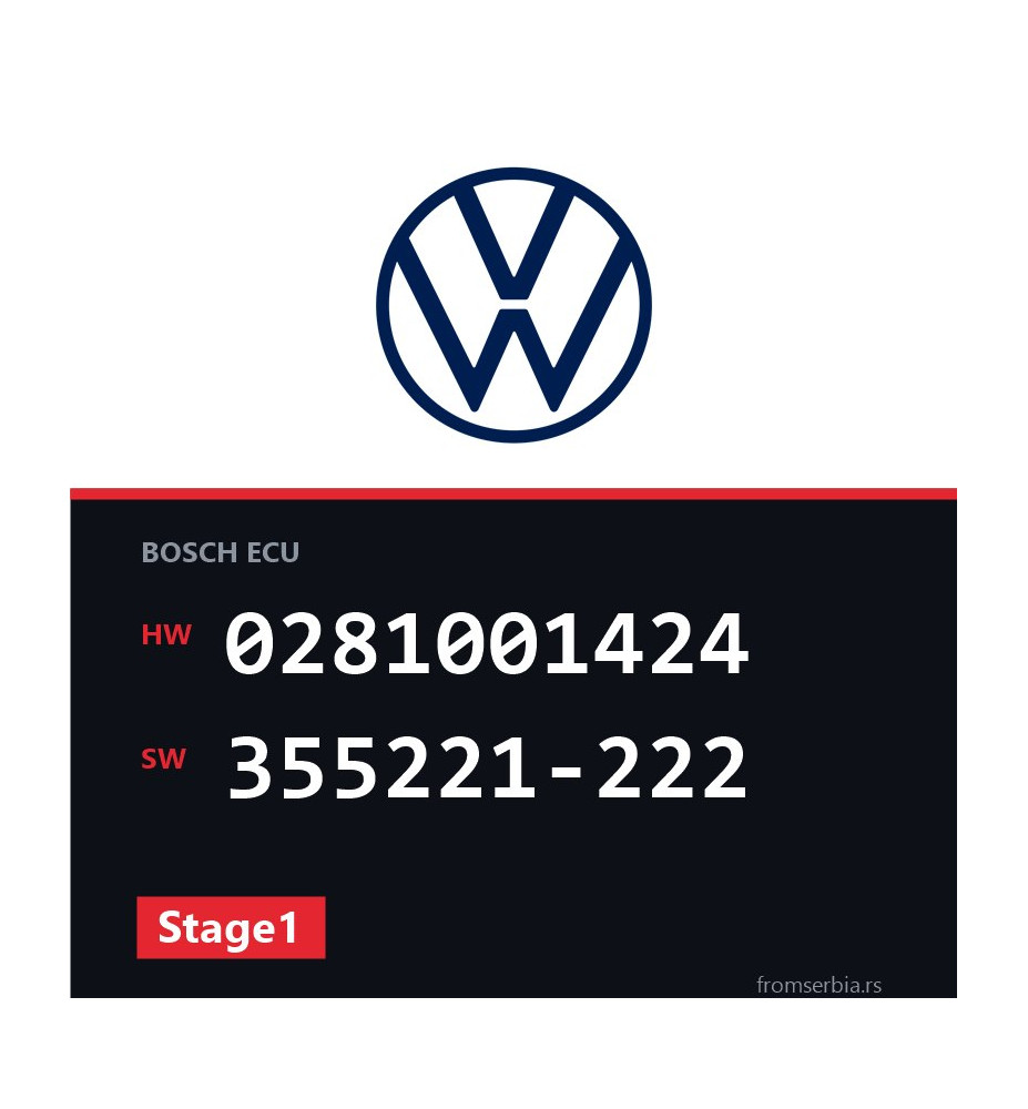 VW Golf4 0281001424 355221-222 Stage1 tuning file