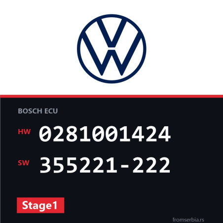VW Golf4 0281001424 355221-222 Stage1 tuning file