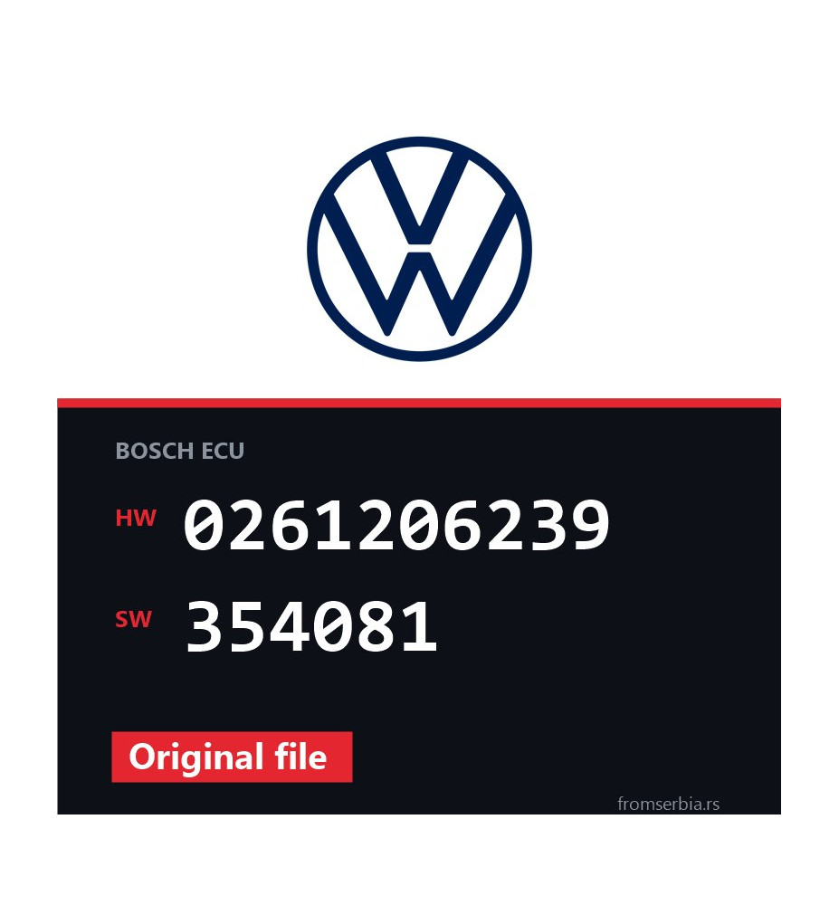 VW Golf4 0261206239 354081 original ECU file