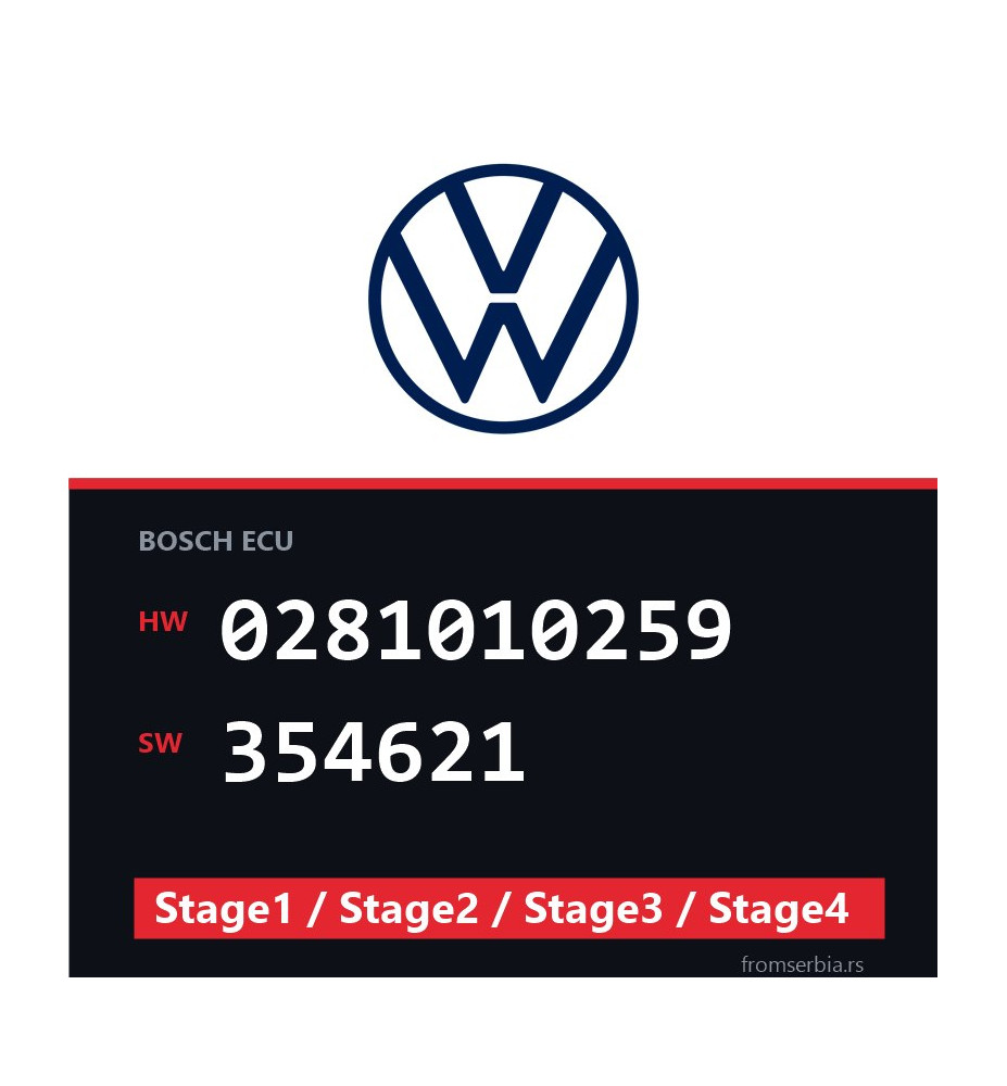 VW 0281010259 354621 Stage1 / Stage2 / Stage3 / Stage4 file