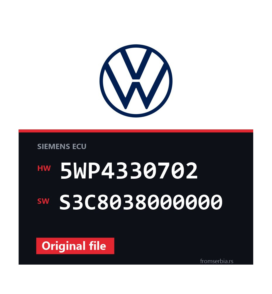 VW Lupo 5WP4330702 S3C8038000000 original ECU file