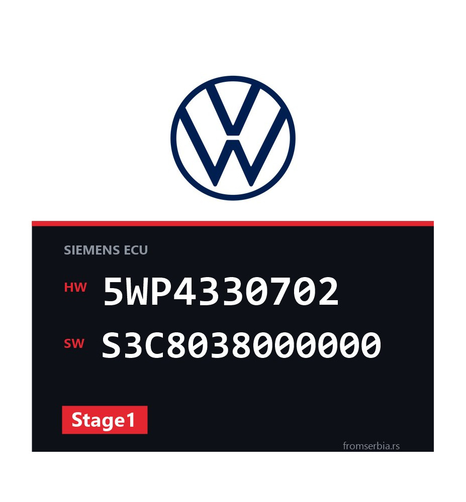 VW Lupo 5WP4330702 S3C8038000000 Stage1 tuning file