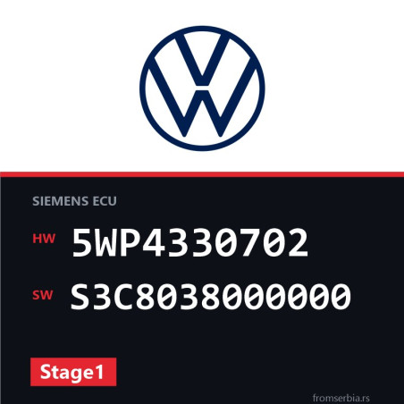 VW Lupo 5WP4330702 S3C8038000000 Stage1 tuning file