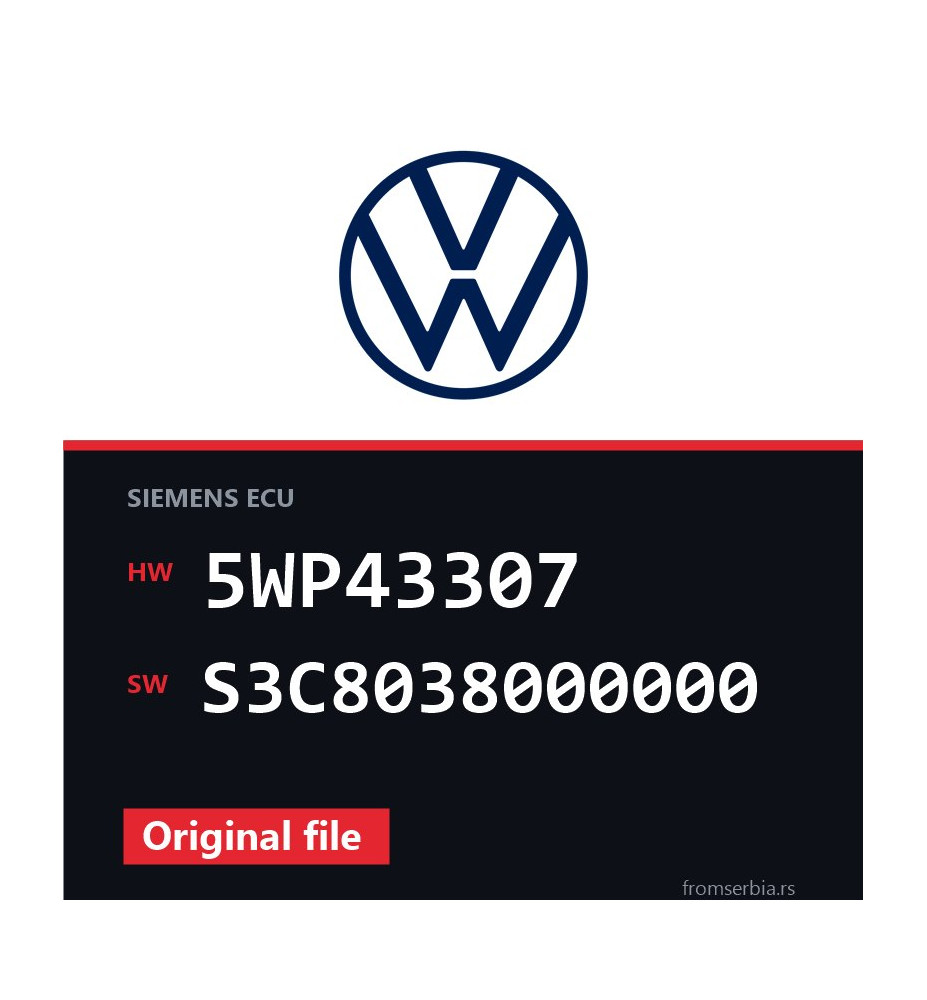 VW Lupo 5WP43307 S3C8038000000 original ECU file