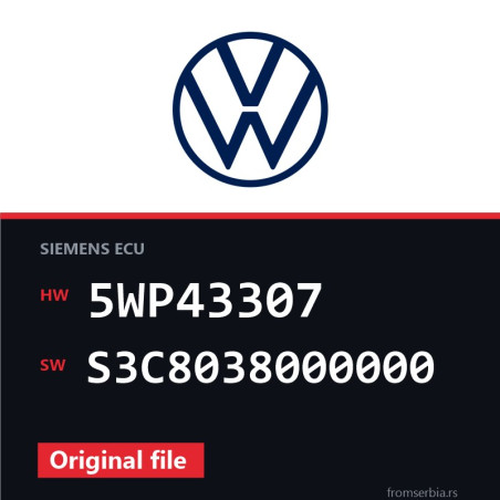 VW Lupo 5WP43307 S3C8038000000 original ECU file